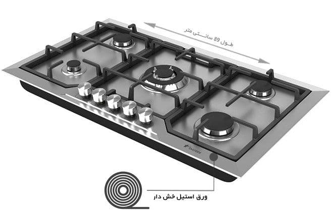 اجاق گاز صفحه ای داتیس 5 شعله مدل DS 566 — تصویر ۲