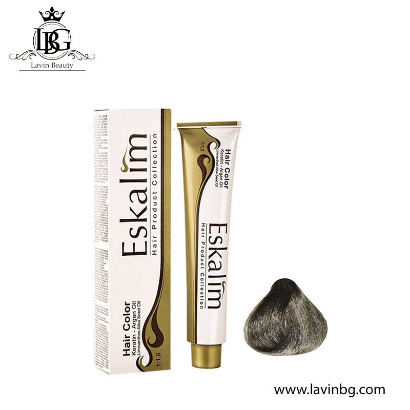 رنگ مو اسکالیم سری زیتونی شماره 4/8 رنگ قهوه ای زیتونی متوسط با پوشش بالا حجم 100 میل – ESKALIM
