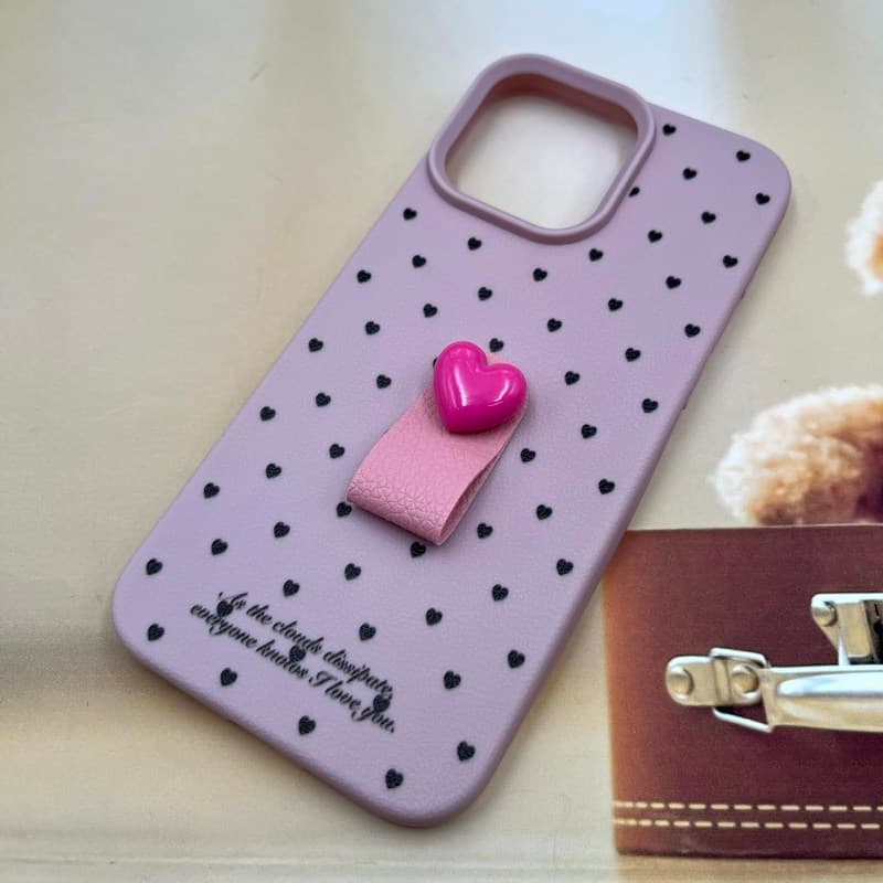 قاب گوشی iPhone 16 Pro Max آیفون pbq بند انگشتی طرح قلب مشکی کد 241178 — تصویر ۲