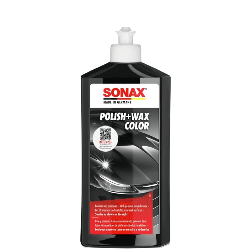 پولیش و واکس رنگی مشکی سوناکس مدل Sonax Polish and Wax Color Black حجم 500 میلی لیتر