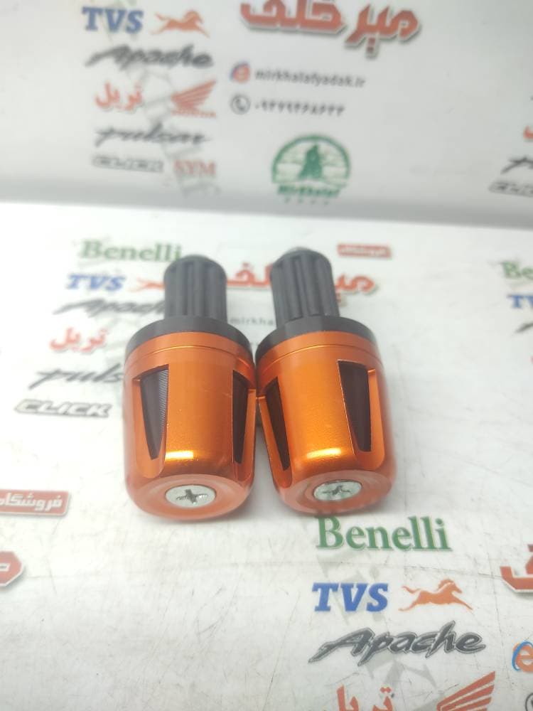 وزنه (محافظ) سر میله فرمان رنتال اسپرت انواع موتورسیکلت ته بسته نارنجی (جفتی)