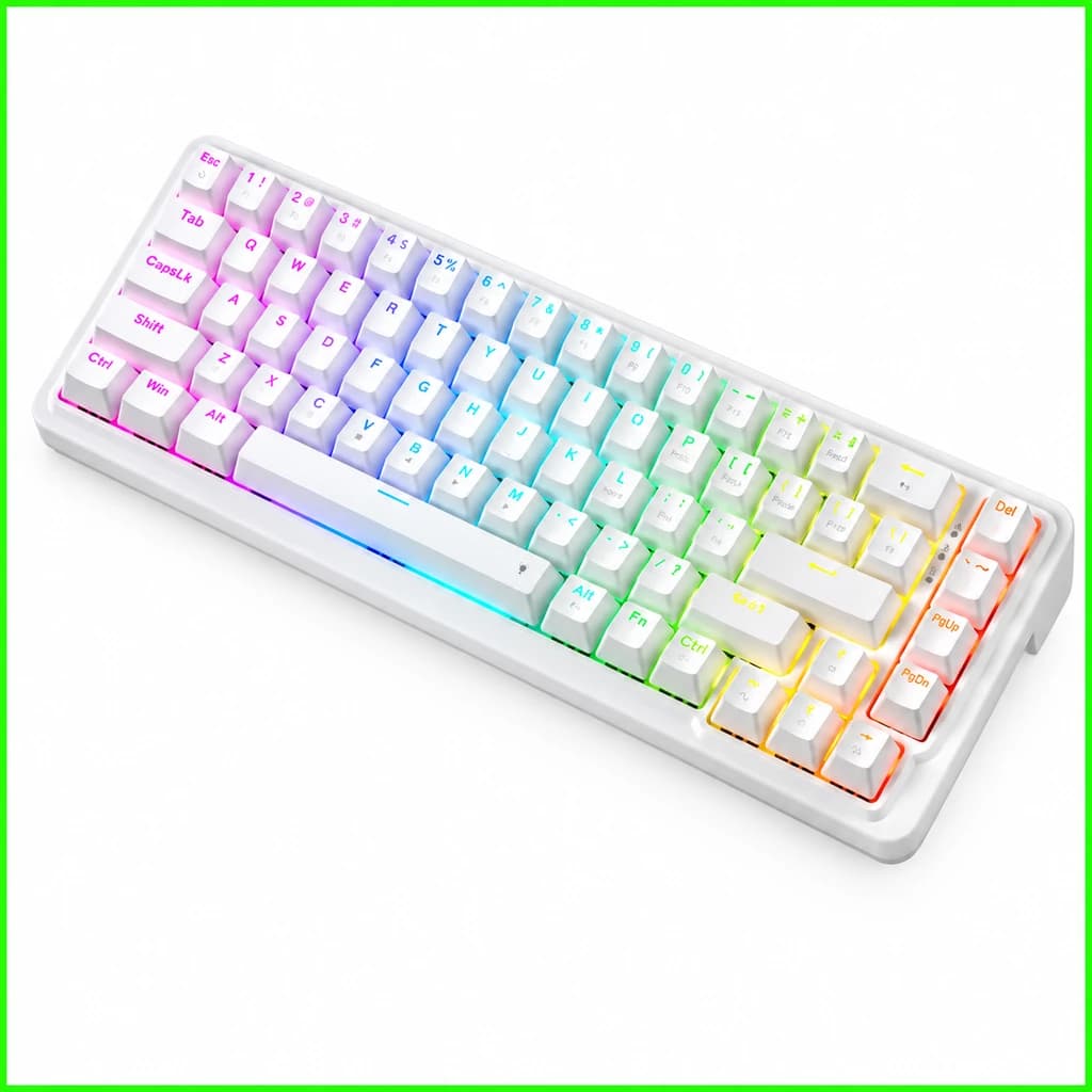 کیبورد گیمینگ مکانیکال ردراگون Redragon K709W Wired Gasket RGB رنگ سفید — تصویر ۲