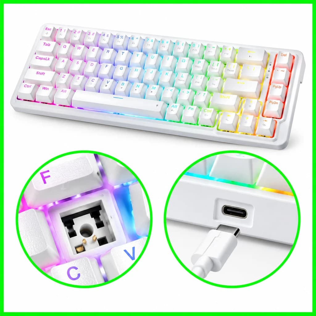 کیبورد گیمینگ مکانیکال ردراگون Redragon K709W Wired Gasket RGB رنگ سفید