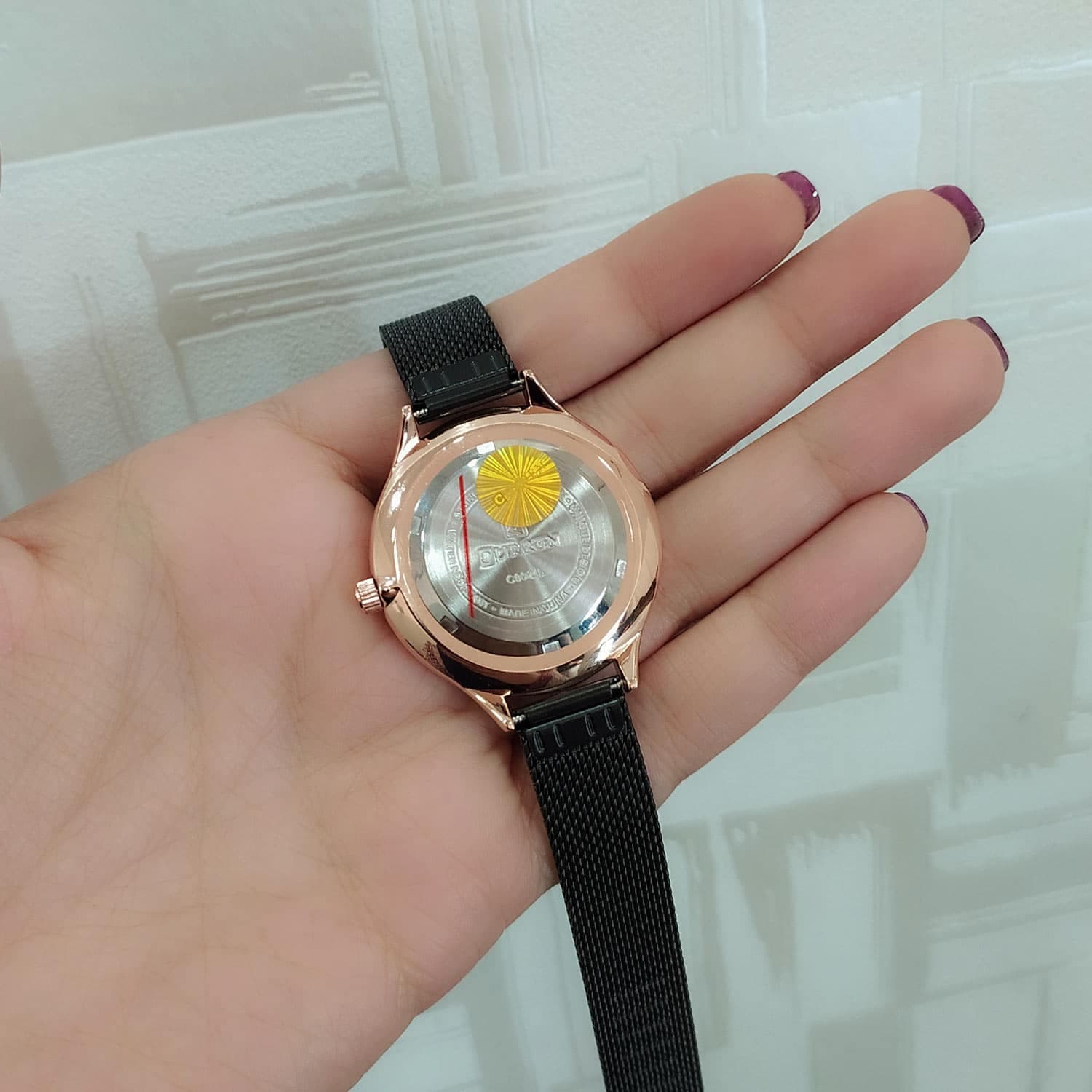 ساعت زنانه curren کارن بند حصیری wh-n210 — تصویر ۳