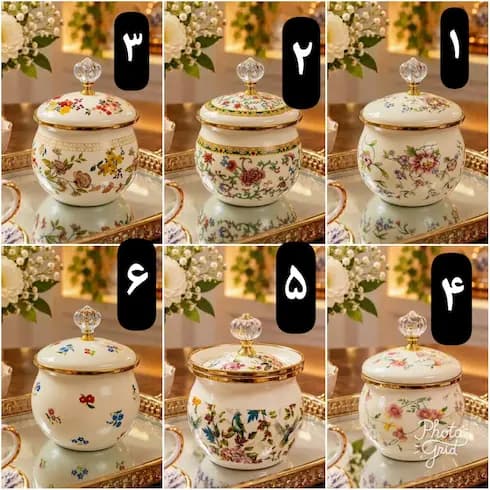 قندان لعابی طرح دار وارداتی 6 طرح — تصویر ۲