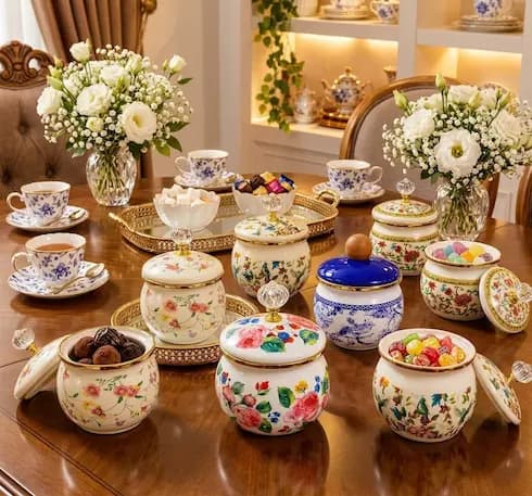 قندان لعابی طرح دار وارداتی 6 طرح