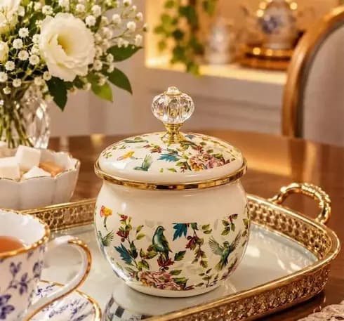 قندان لعابی گلدار وارداتی 6 طرح — تصویر ۳