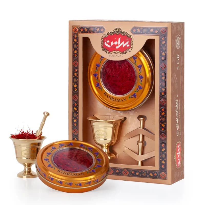 زعفران قائنات کادویی هاون دار بهرامن ۳ گرم زعفران