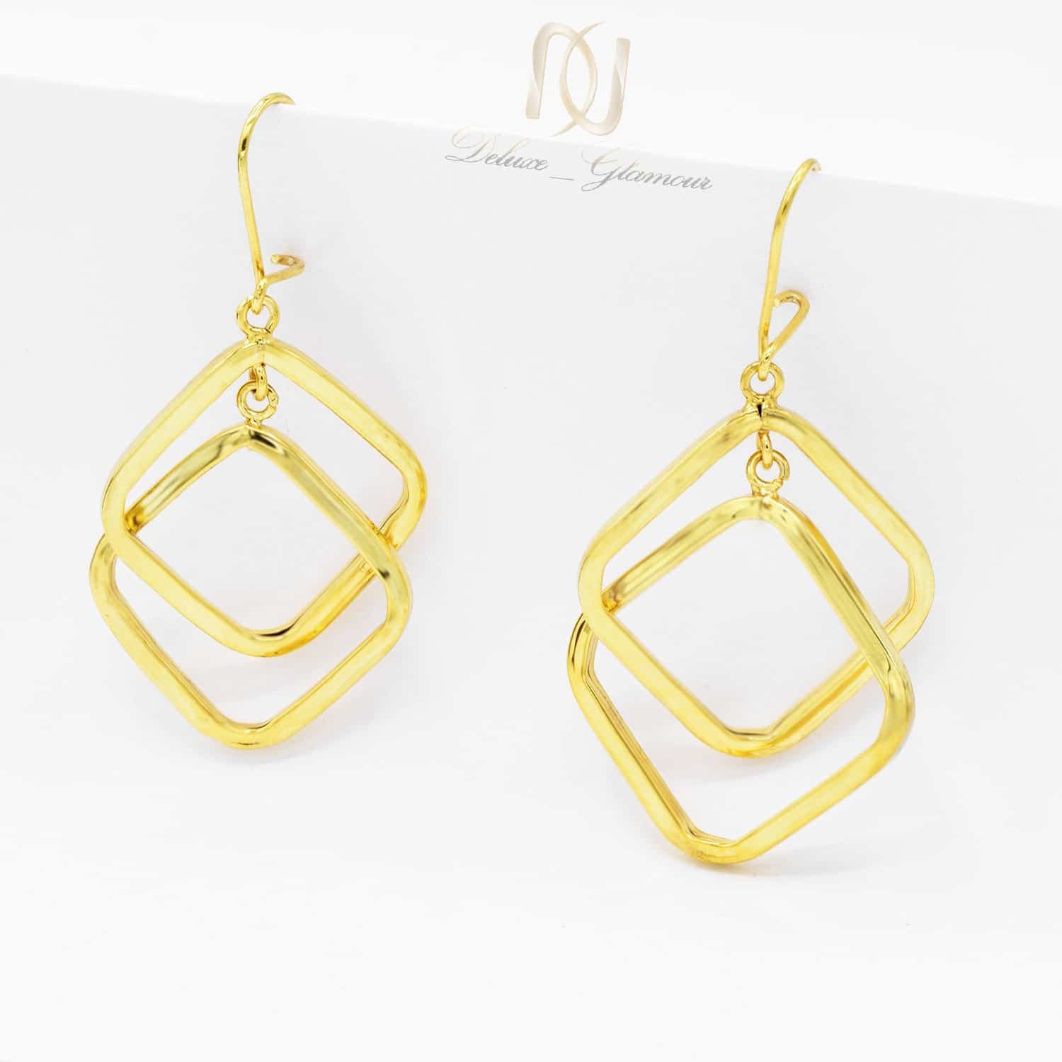 گوشواره نقره آویزی طرح لوزی er-n236