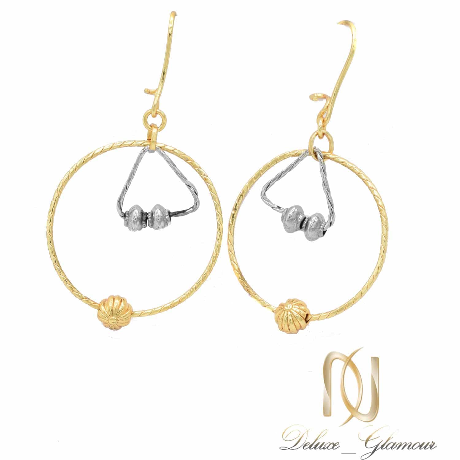 گوشواره آویزی زنانه برنجی طرح طلا er-n234