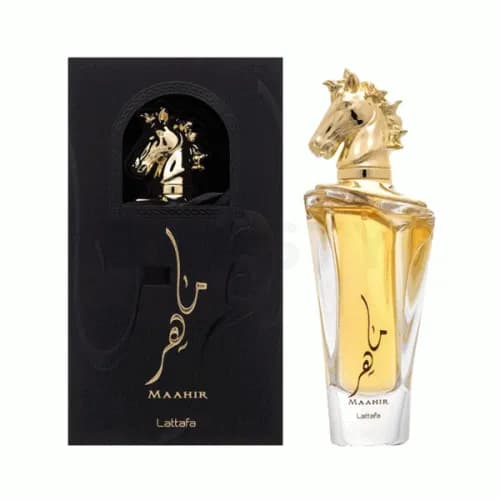عطر ادکلن عربی لطافه مدل ماهر زنانه طلایی 100 میل اورجینال
