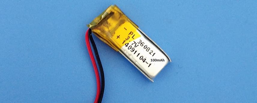 باتری لیتیوم پلیمر 3.7v ظرفیت 120mAh — تصویر ۲