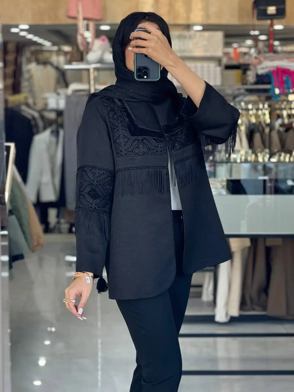 مانتو کتان لمه هندی ریش ریش مکس کارا — تصویر ۲