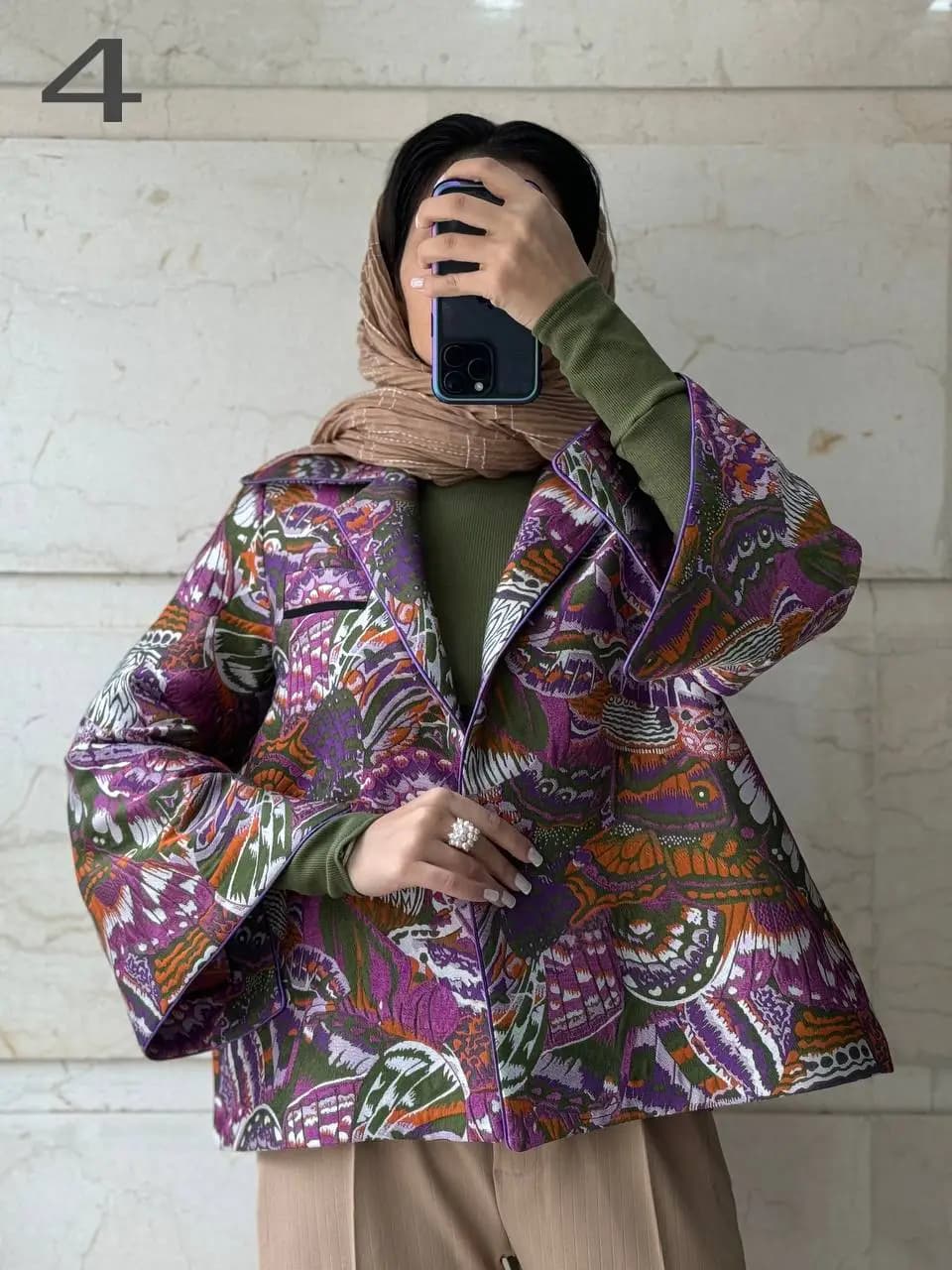 مانتو ژاکارد آبرنگی سامید — تصویر ۴