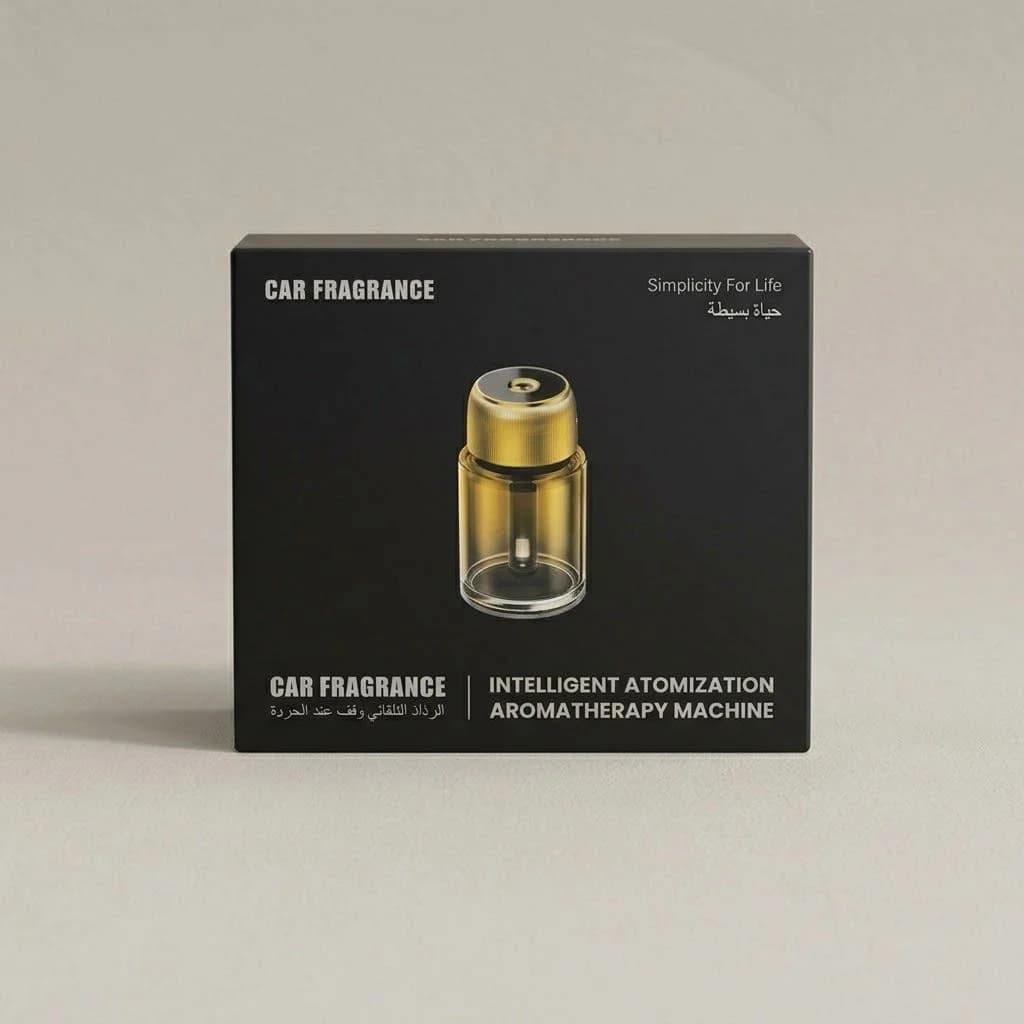 پخش‌کننده عطر هوشمند خودرو مدل L6 (طلایی) | رایحه اقیانوس، طراحی شیشه‌ای — تصویر ۲