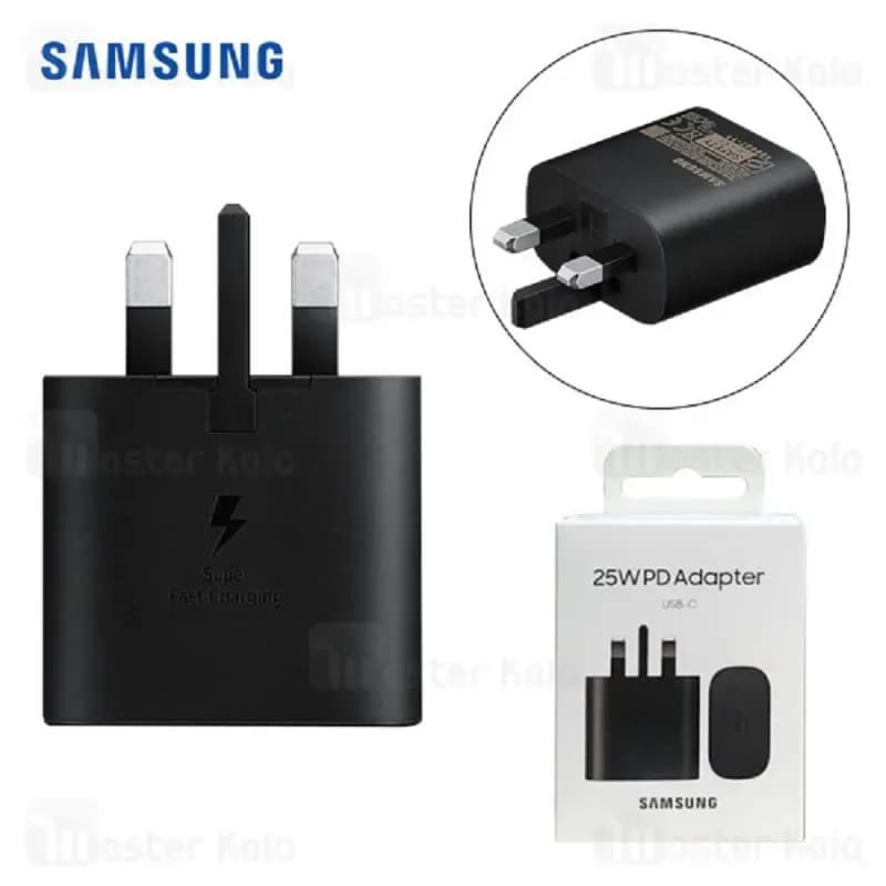 شارژر دیواری 25 وات سامسونگ مدل EP-TA800NBEGGB، اتصال سه پین، درگاه خروجی USB-C، دارای قابلیت شارژ سریع، تکنولوژی شارژ PD 3.0 — تصویر ۲