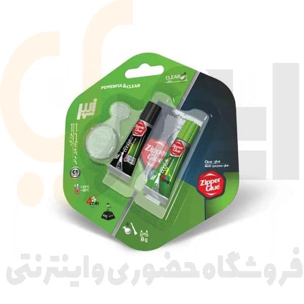 چسب دو قلوی زیپر (ZIPPER) شفاف مدل C2 وزن 16 گرم