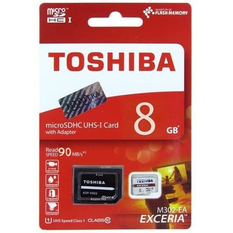 کارت حافظه TOSHIBA مدل M302-EA کلاس UHS 10 سرعت 90MB/S ظرفیت 8GB به همراه کارت خوان