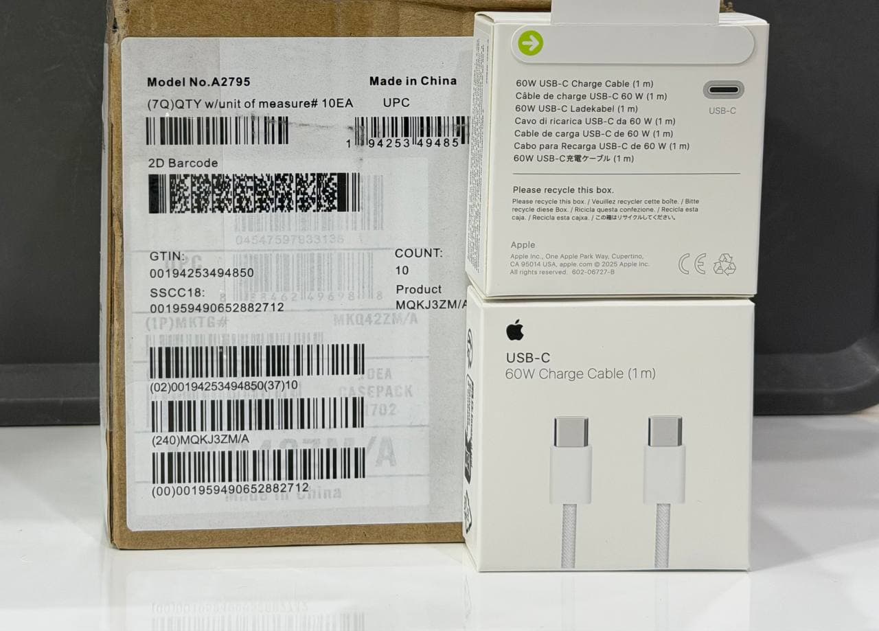 کابل شارژ اپل دو سر تایپ سی مدل A2795 اصلی طول یک متر — تصویر ۳