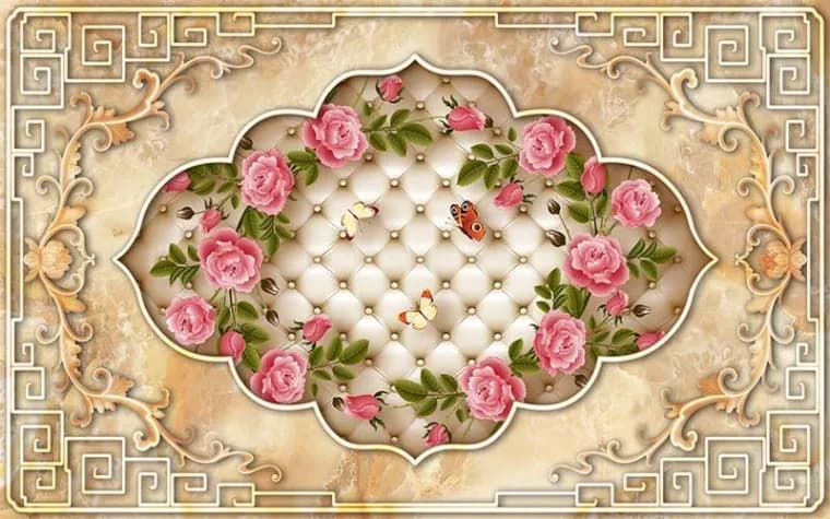 پوستر دیواری پروانه و گل سرخ — تصویر ۲
