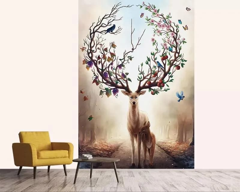 پوسترکاغذ دیواری سه بعدی گوزن