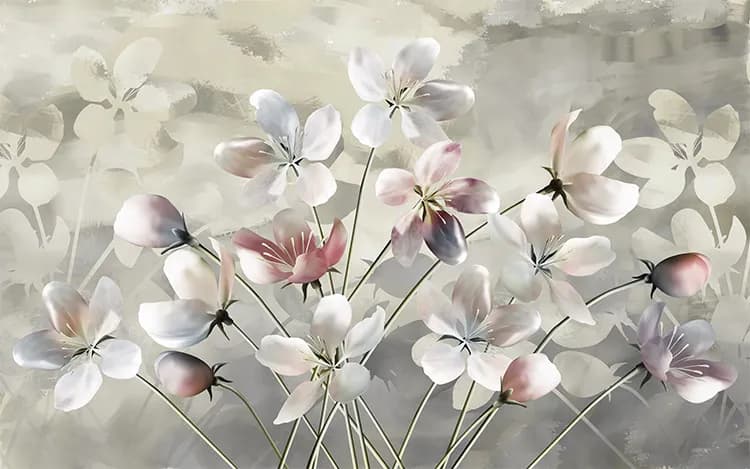 پوسترکاغذ دیواری سه بعدی گل یخی — تصویر ۲
