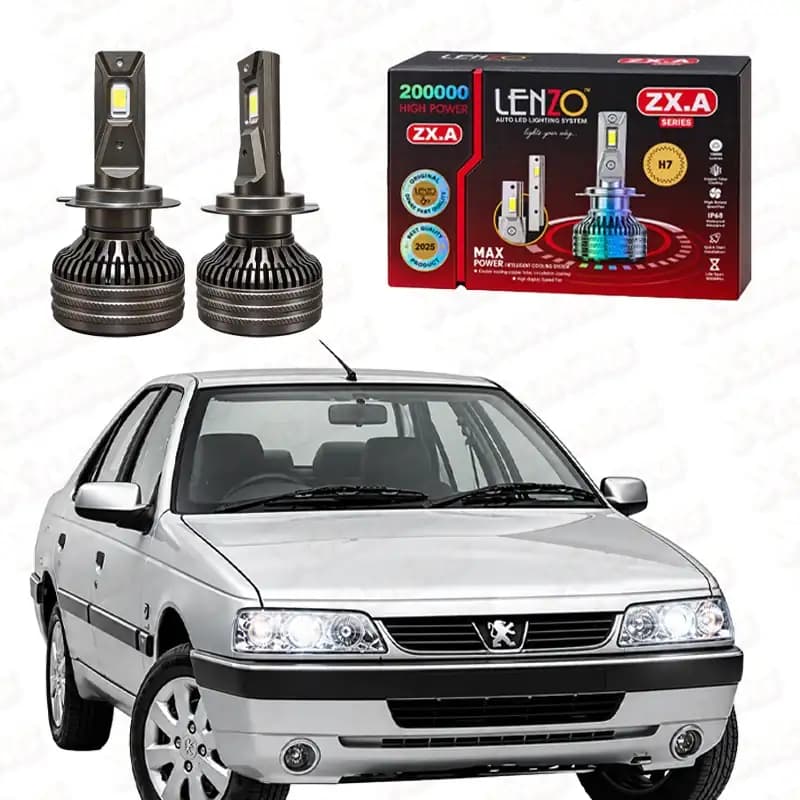 هدلایت لنزو مدل ZX.A پایه H7 مناسب نور پایین پژو ۴۰۵ SLX