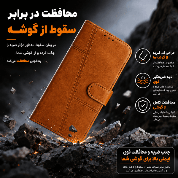 کیف کلاسوری ژنرال کینگ مدل GR-MGC21 برای گوشی سامسونگ Galaxy A51 به همراه بندآویز — تصویر ۲
