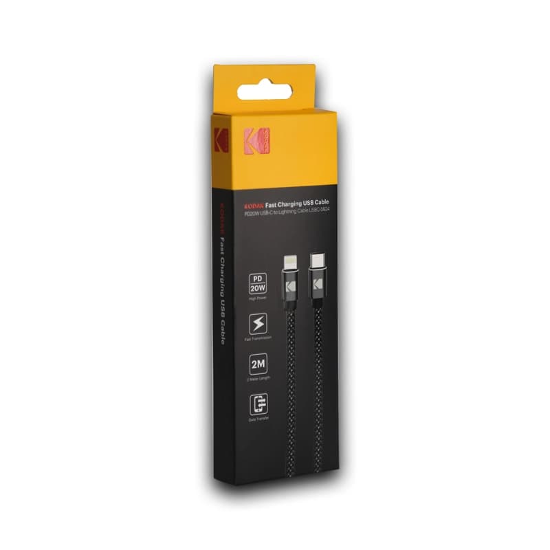 کابل شارژ تایپ سی به لایتنینگ کداک مدل Kodak 5924 طول 2 متر — تصویر ۲