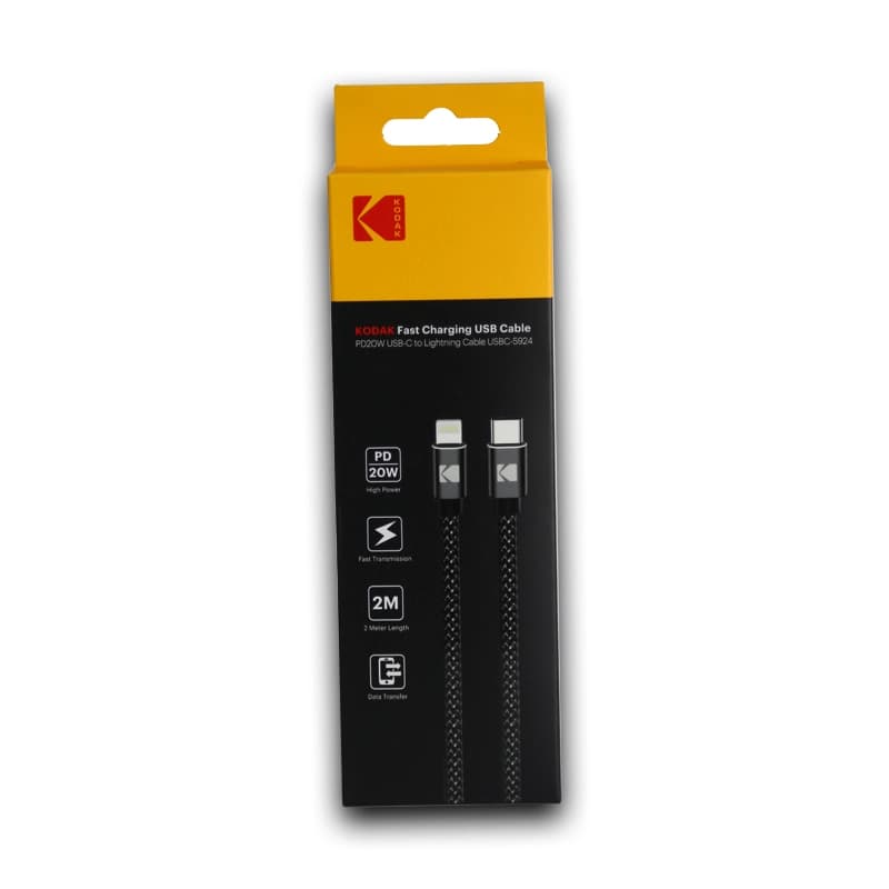 کابل شارژ تایپ سی به لایتنینگ کداک مدل Kodak 5924 طول 2 متر