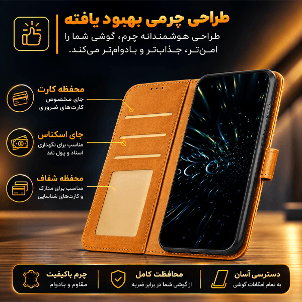کیف کلاسوری ژنرال کینگ مدل GR-MGC21 برای گوشی شیائومی Poco X4 Pro به همراه بندآویز — تصویر ۴
