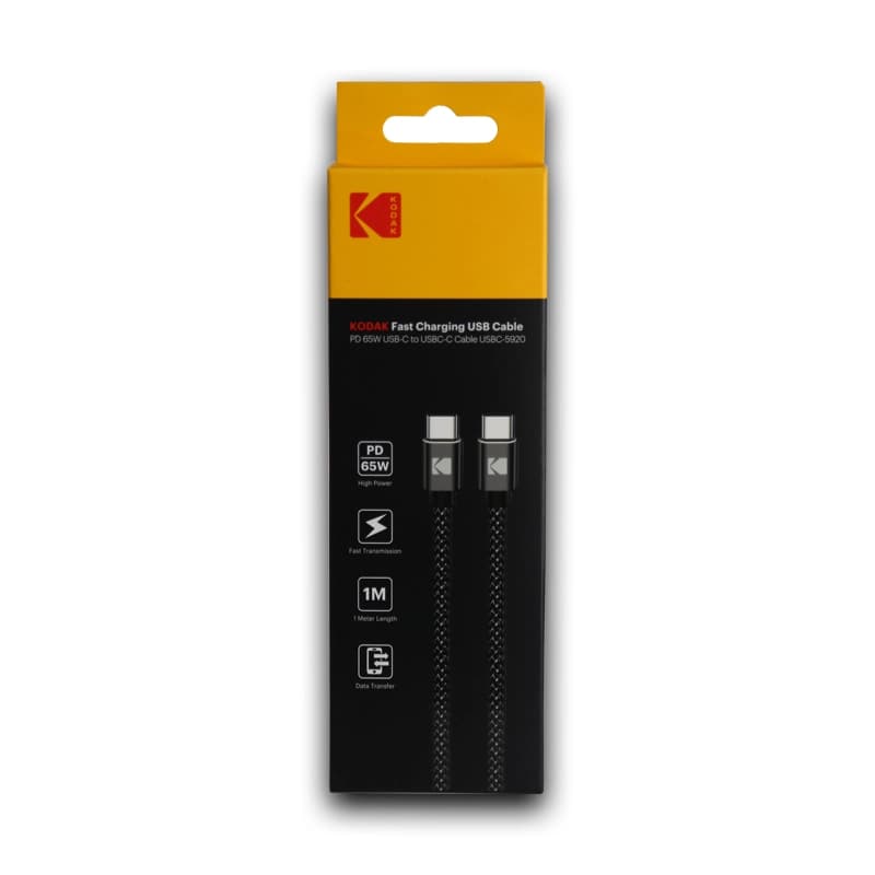 کابل دو سر تایپ سی فست شارژ 65 وات کداک USBC-5920 طول 1 متر