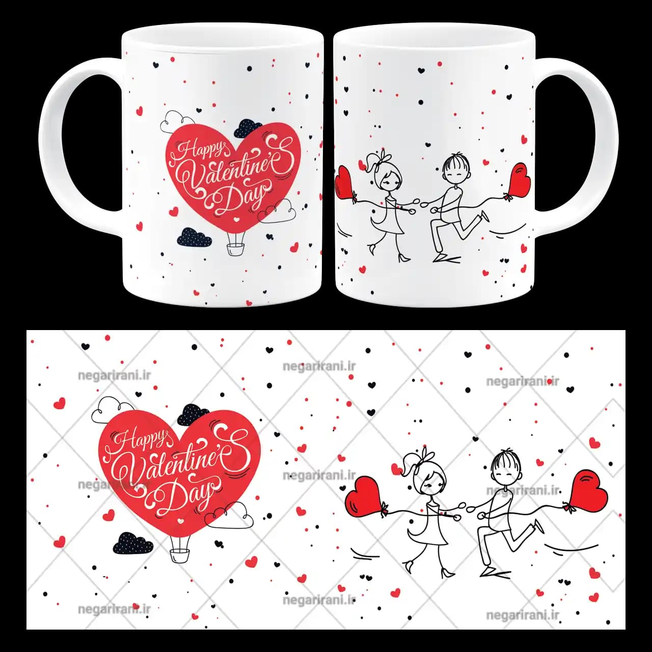 ماگ Happy valentine مدل AH 39