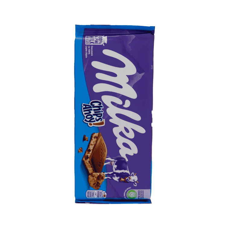 شکلات تخته ای میلکا چیپس آهوی با مغز کوکی – Milka chips ahoy
