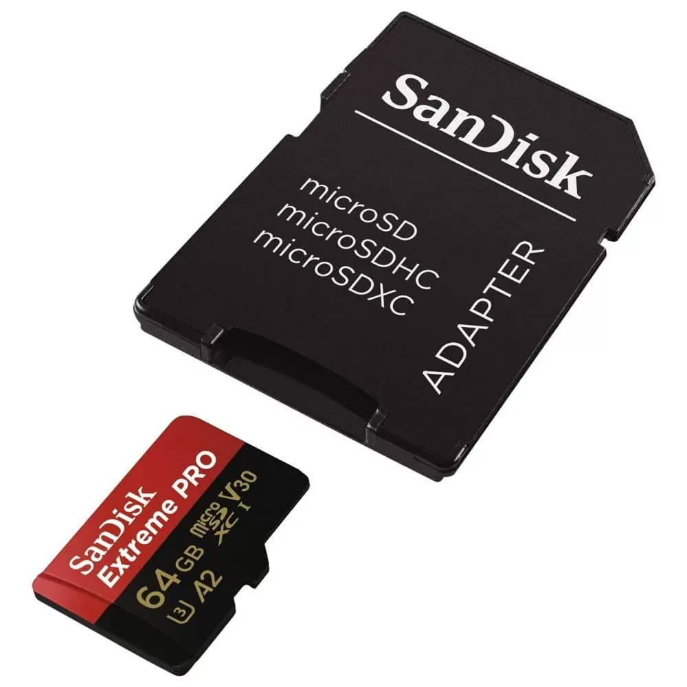 کارت حافظه microSDXC سن دیسک مدل Extreme PRO کلاس A2 استاندارد UHS-I U3 سرعت 200MBs ظرفیت 64 گیگابایت به همراه آداپتور SD — تصویر ۳
