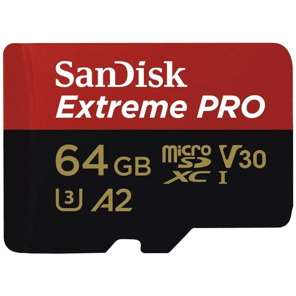 کارت حافظه microSDXC سن دیسک مدل Extreme PRO کلاس A2 استاندارد UHS-I U3 سرعت 200MBs ظرفیت 64 گیگابایت به همراه آداپتور SD
