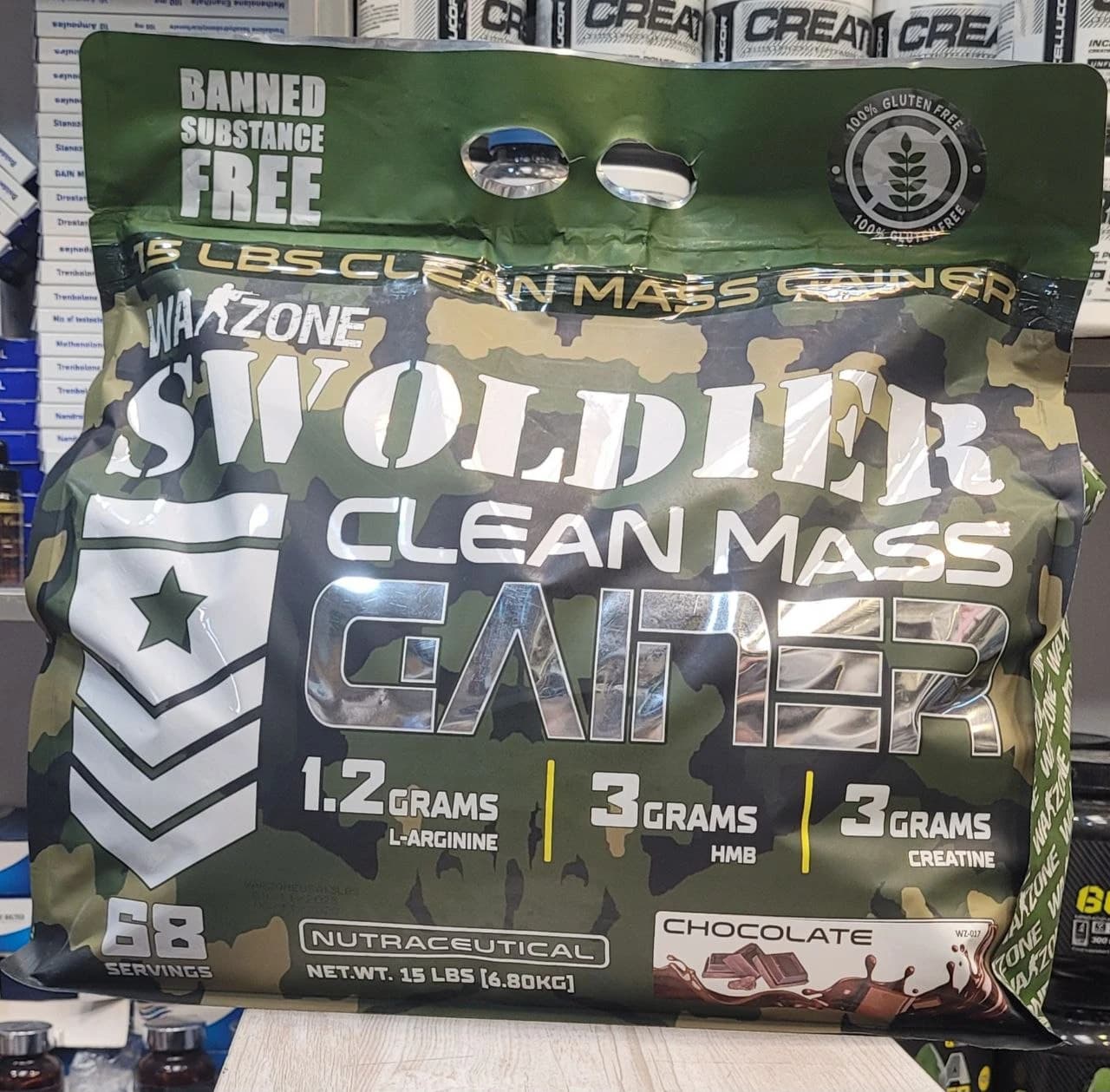 مس گینر وارزون Swoldier Clean Mass 6.8 کیلوگرم شکلات اصل | Warzone Swoldier Clean Mass Gainer 6.8kg