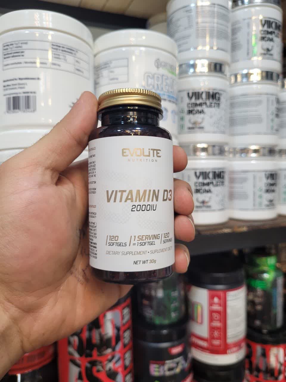ویتامین D3 اولایت نوتریشن 2000 IU 120 عددی اصل | Evolite Nutrition Vitamin D3 2000 IU 120 Softgels — تصویر ۲