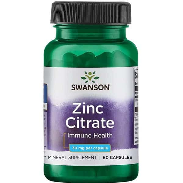 زینک سیترات سوانسون ۳۰ میلی‌گرم ۶۰ عددی اصل | Swanson Zinc Citrate 30mg 60 Capsules