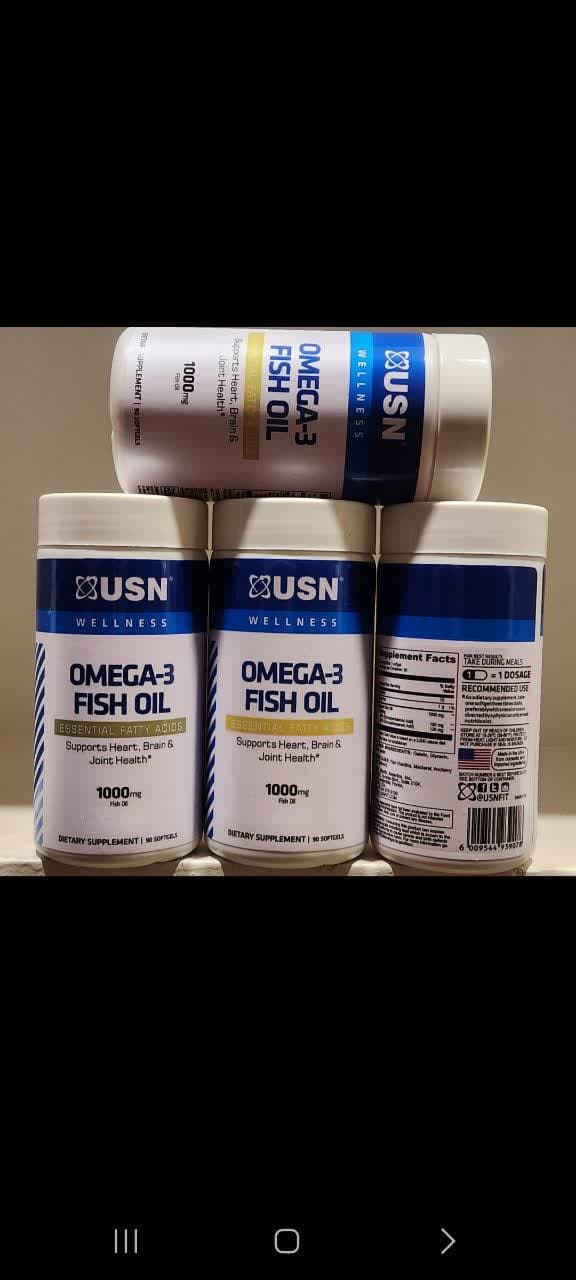 امگا ۳ یو اس ان 1000 میلی‌گرم 90 عددی اصل | USN Omega-3 Fish Oil 1000mg 90 Softgels — تصویر ۲