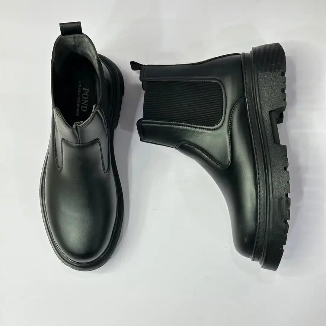 نیم بوت مردانه برشکا بغل کش طرح دار-کدk1221 — تصویر ۳