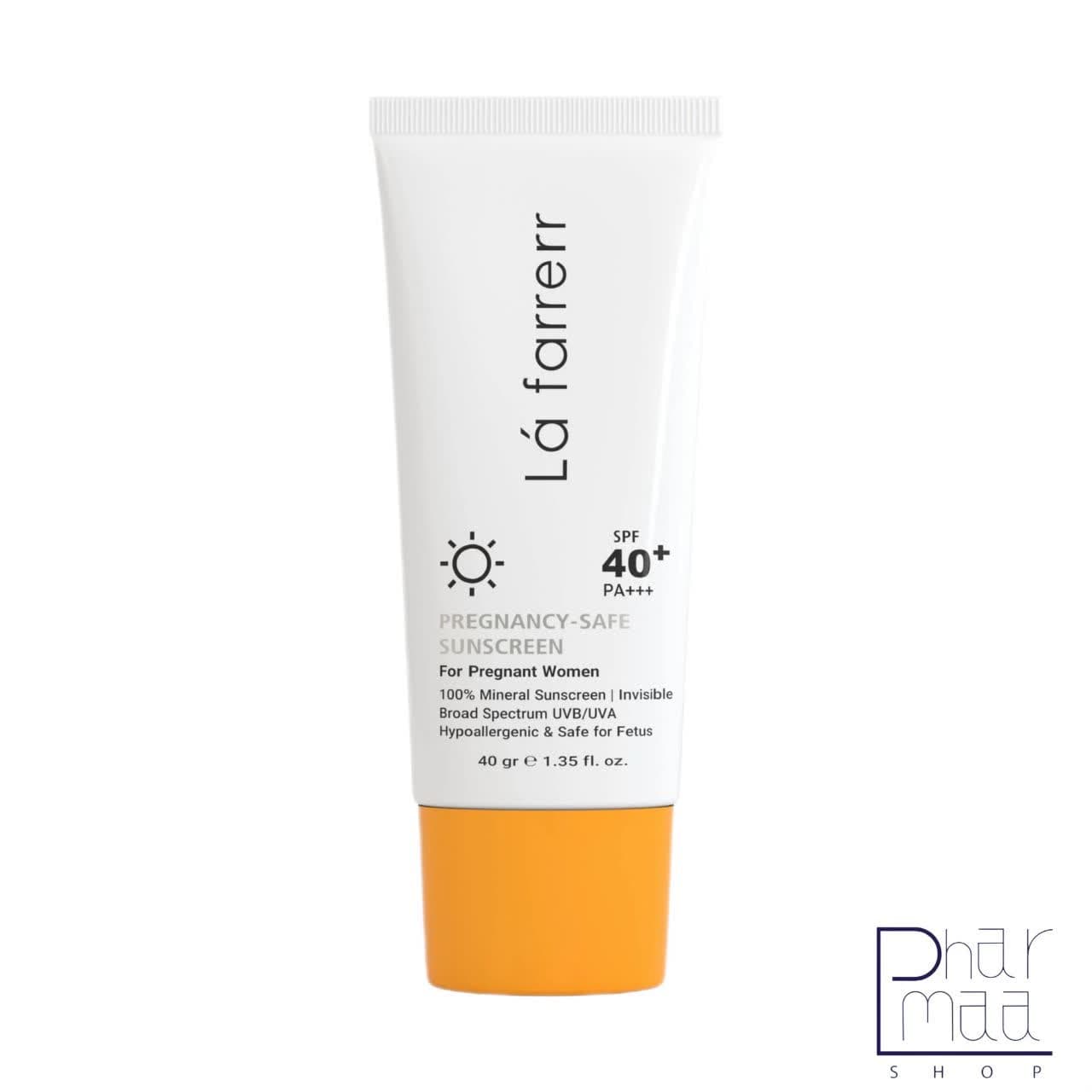 کرم ضد آفتاب بارداری مناسب دوران بارداری بی رنگ SPF 40 لافارر 40 میل