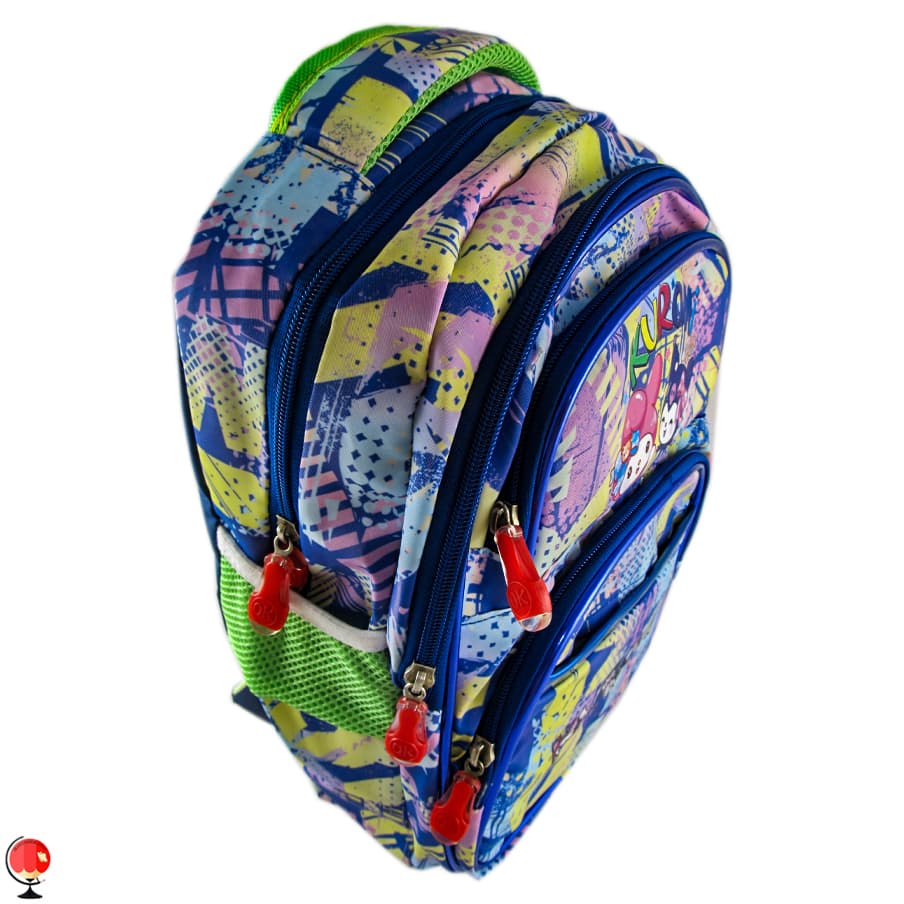 کوله پشتی دخترانه کرومی آبی — تصویر ۲