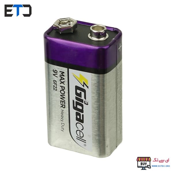 باتری کتابی 9 ولت گیگاسل Gigacell مدل Max Power 6F22