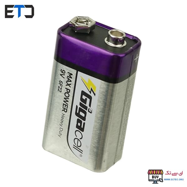 باتری کتابی 9 ولت گیگاسل Gigacell مدل Max Power 6F22 — تصویر ۲