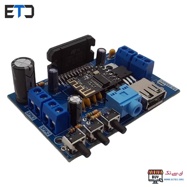 آمپلی فایر بلوتوث دار 12 ولت TDA7388 4*45W استریو 180 وات — تصویر ۲