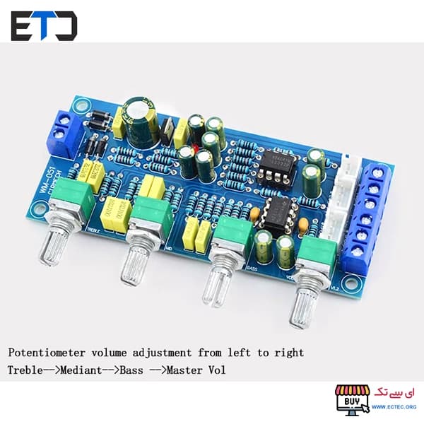 ماژول پری آمپلی فایر HI-FI چهار ولومه WM-051 تغذیه AC/DC — تصویر ۵