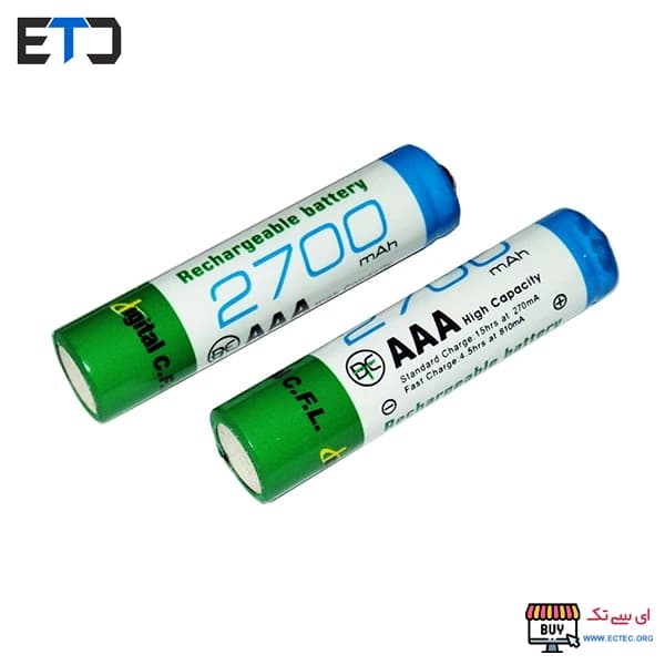 باتری شارژی نیمه قلمی 2700 میلی آمپر digital C.F.L دو عددی — تصویر ۳