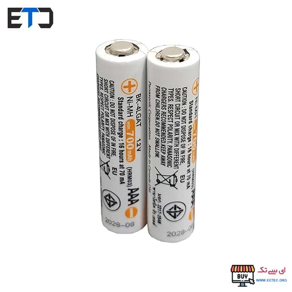 باتری تلفن پاناسونیک 700 میلی آمپر نیم قلمی BK-4LGAT AAA — تصویر ۳