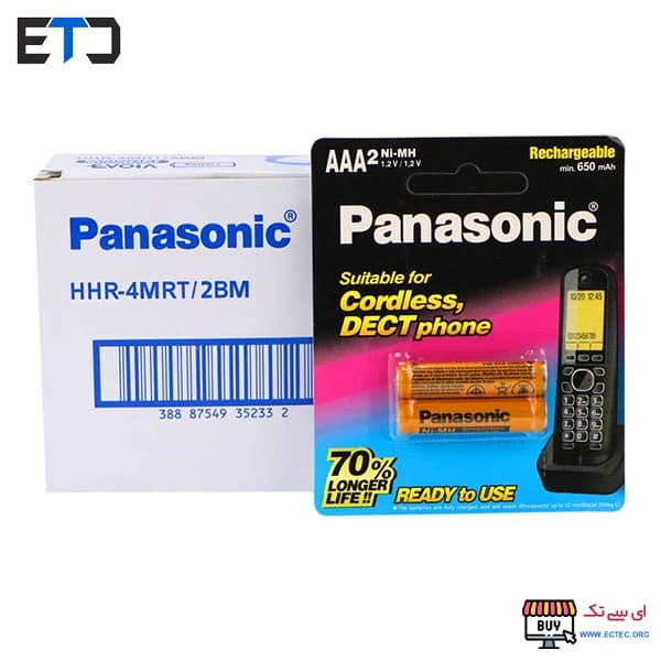 باتری نیم قلمی قابل شارژ 650mah پاناسونیک HHR-650AAAB — تصویر ۳